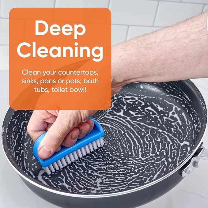 Superio Nail Scrubber Brush - All-Purpose Stiff Cleaning Brush for Fingernails, Toe, Foot & Hands - 9 Pack