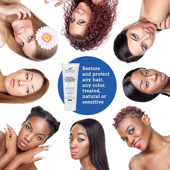 Intense Hydrating Shampoo 8 oz - Fragrance Free Hypoallergenic Sulfate Free Moisturizing Shampoo - Safe on Colors and Sensitive Scalps - Strenghtens Dry Hairs - Vegan Gluten Free Cruelty Free