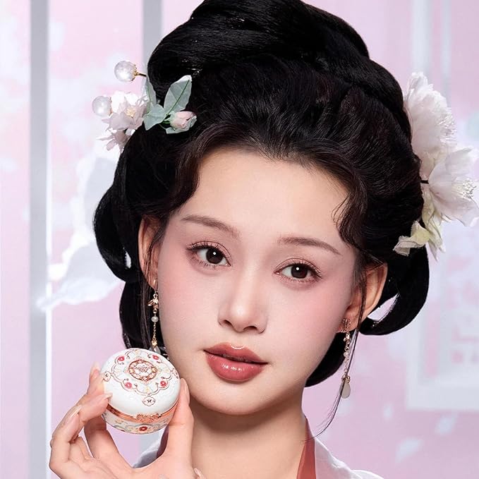 Flower Knows Butterfly Cloud Collar Rouge Box Highlighting & Blush Duo Powder,Nude+Peach Matte Finish Blush & Highlighter Palette,Buildable & Blendable Makeup for cheeks(01 Rouge Snow)