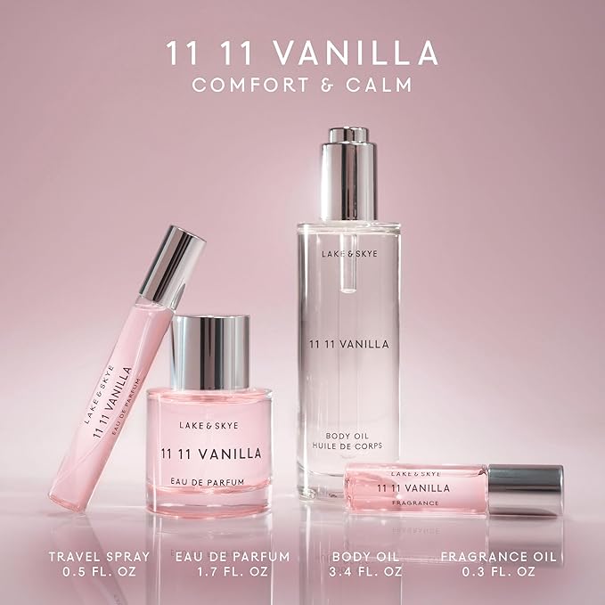 Lake & Skye 11 11 Vanilla Eau de Parfum 100mL, Musk Perfume, Sea Salt, Star Apple, Vanilla Créme, Vegan