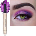 Purple Eyeshadow stick and Sponge Makeup Brush, Smooth Cream Shimmer Shadow Pencil Long Lasting Waterproof Highlighter Stick Hypoallergenic Multi-Dimensional eyes Look