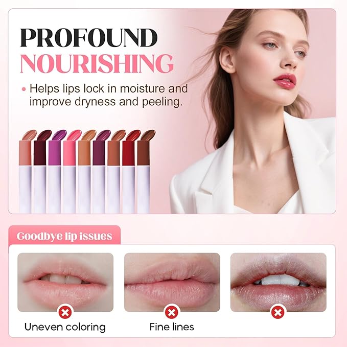 Lips Staining Lip Oil, 2025 Upgrade Lips Staining Long-Lasting Moisturizing Lip Oil Both an Oil and a Stain, Dynamic Finish Lip Tint Lips Oil Glossy Creamy Texture for Girl and Women (GUAVA)