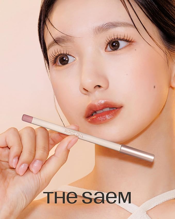 THESAEM Cover Perfection Lip Pencil - Slim, Easy-Blend & Overlip Makeup, Creamy Matte Lip Liner, Long-Lasting with Built-In Sharpener (01 Near)
