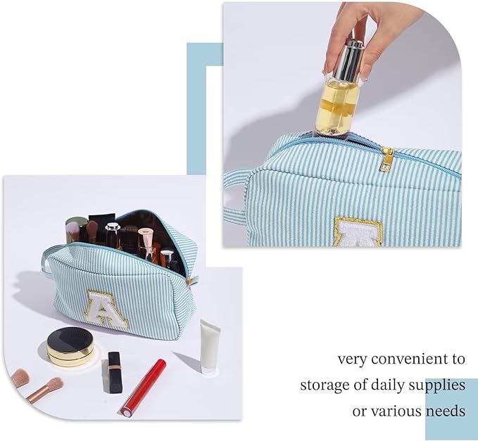 YOOLIFE Birthday Gifts - Personalized Makeup Bag for Women, Monogram Initial, Happy Birthday Gifts for Her Mom, Ages 20-60