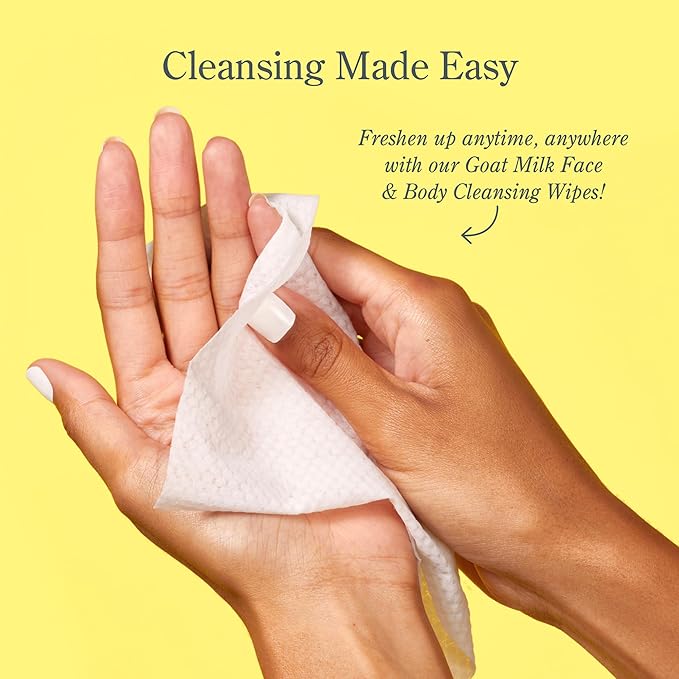 Beekman 1802 Glacial Mint & Eucalyptus Face Wipes - 30-Count - Scented - Cleanses, Nourishes & Hydrates - With Goat Milk, Aloe Vera - Good for Sensitive Skin - Cruelty Free