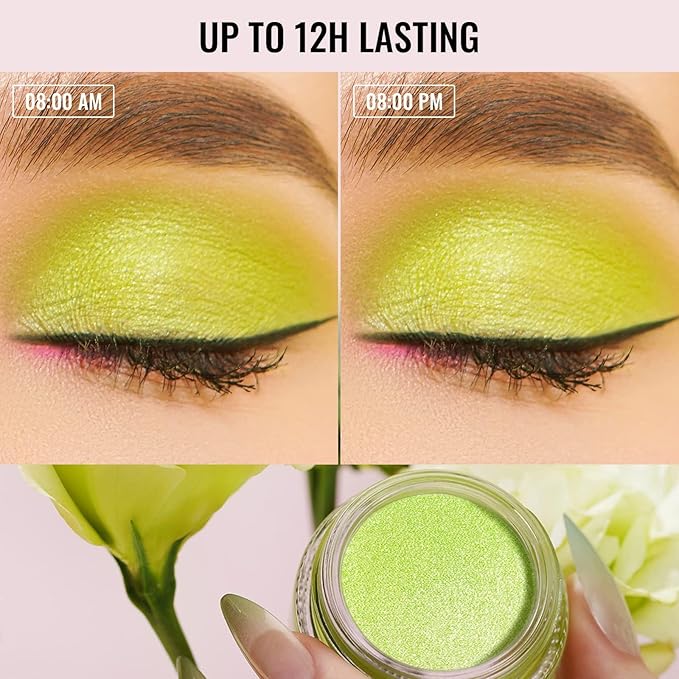 Oulac Cream Eyeshadow also for Highlighter Large Capacity Highly Pigmented Eye Shadow Waterproof &Long Lasting with Moisturizing Formula, Shimmer Glitter Eye Makeup Set 1