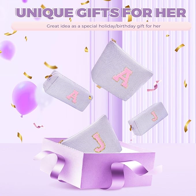 Teacher Appreciation Gifts,Thank You Gifts from Students,Birthday Teacher Retirement Gifts for Women,Teachers Day Gift Ideas,Makeup Bag Set Cosmetic Bag - Lavender,T