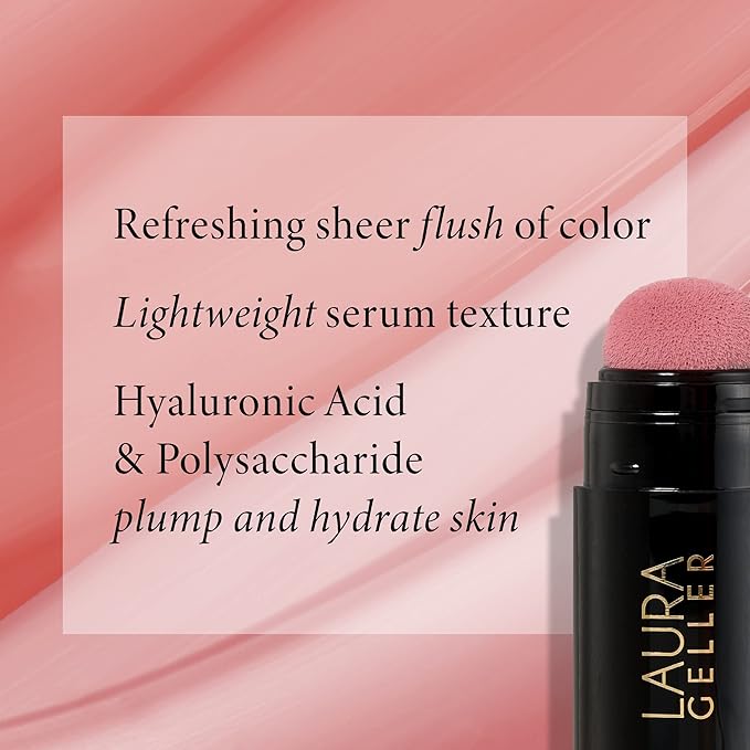 LAURA GELLER NEW YORK Serum Blush Tint, Lightweight Liquid Blush for Cheeks, Weightless Watercolor Sheer Finish, Beautiful Blossom