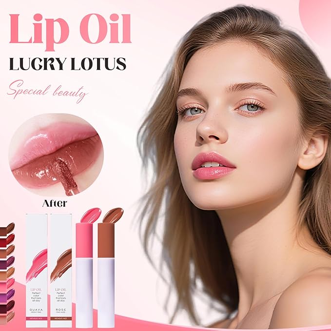 Lips Staining Lip Oil, 2025 Upgrade Lips Staining Long-Lasting Moisturizing Lip Oil Both an Oil and a Stain, Dynamic Finish Lip Tint Lips Oil Glossy Creamy Texture for Girl and Women (SWEET)