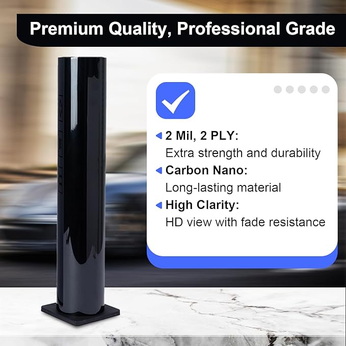 Auto Window Tint Film Roll - 35% VLT Privacy, UV Protection, Scratch & Heat Resistant - Blackout Shade for Car Windows - Nano Carbon Formula - Automotive Baby Protection - 24" x100' Roll