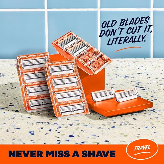 Dollar Shave Club | Travel Shave Set | 4 Swift Rinse Refill Cartridges, 1 Handle, 1 Razor Cover