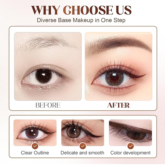 Eyeliner Pencil, Long Lasting Smudge-Proof Professional Eyeliner, Smooth and Easy to Apply, Effortlessly Create Any Look (Bronze)