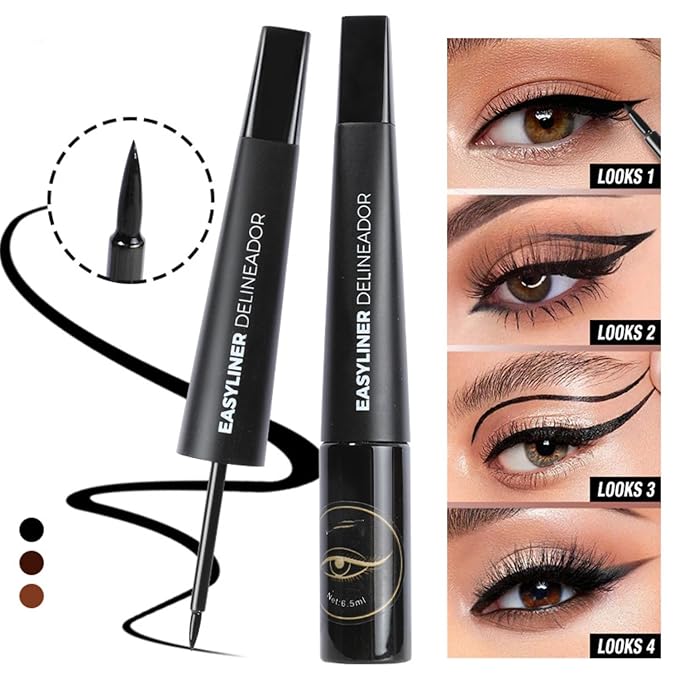 MAEPEOR Ultra-Fine Liquid Eyeliner Light Brown High-Pigmented Matte Eyeliner Pen Stay All Day Makeup with Fine Brush Tip (M03 Light Brown)