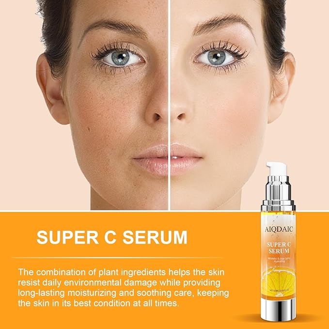 Hydrating Facial Serum with Anti-Aging Complex, Deep Moisture Essence for All Skin Types, Brightening and Skin Repair Formula, 1.69 fl oz