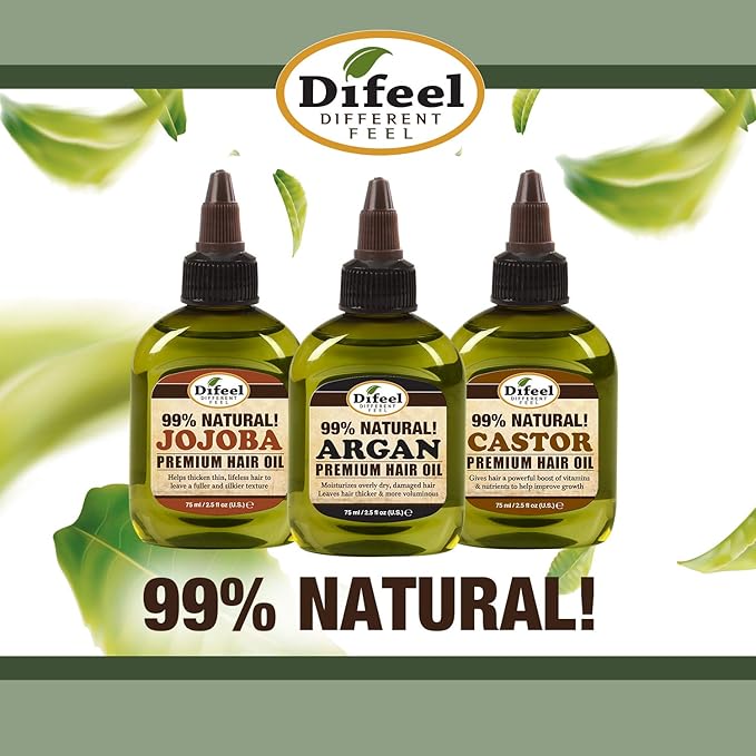 Difeel Premium 99% Natural Deep Conditioning Coconut Hair Oil 2.5 ounce