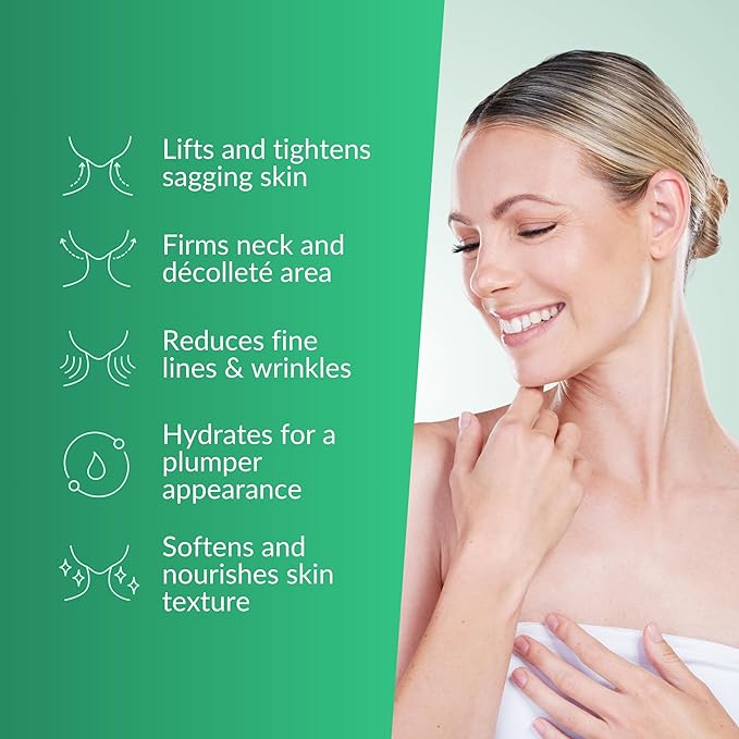 Nasola Neck Firming Cream with Retinol Collagen & Hyaluronic Acid Lifting - Turkey, Saggy Neck Tightener, Skin Tightening Cream, Anti Aging Moisturizer for Décolleté, 1.85 Fl Oz