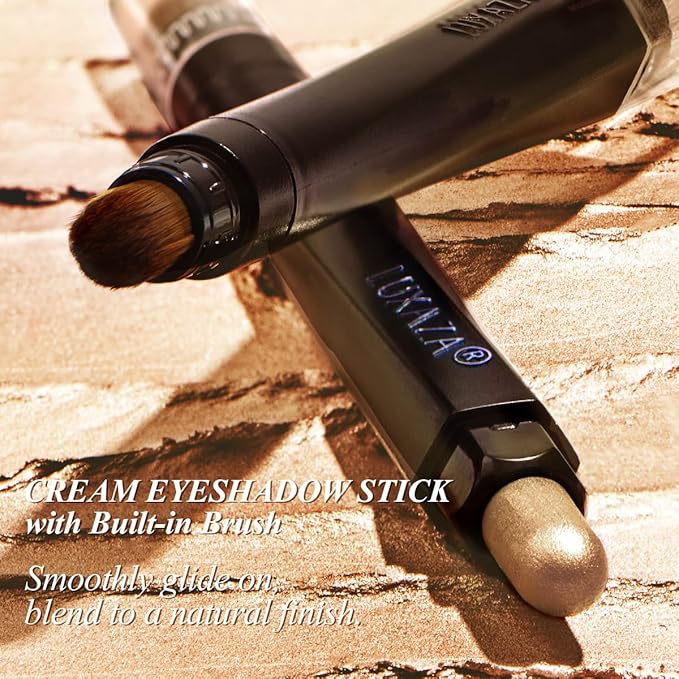 3Pcs Neutral Brown Eyeshadow Stick Set, Matte And Shimmer Creamy Eyeshadow Pencil, Shiny Pink Shadow, Waterproof Long Lasting Smoky Eye Makeup - A3 Twilight Brown