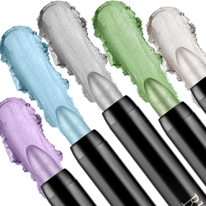 Boobeen Eyeshadow Pencil Crayon Waterproof Stick Shimmer Cream Pen - Create Glitter Eye Makeup, Easy to Use (01#)