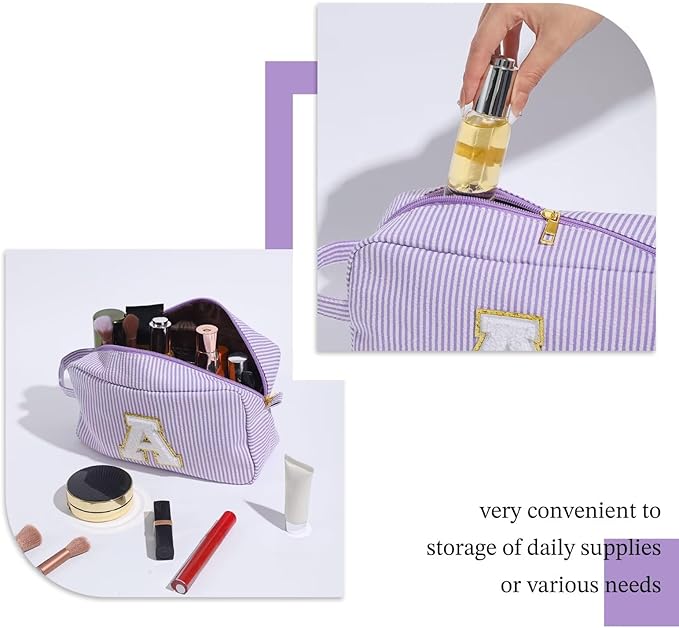 YOOLIFE Birthday Gifts for Women - Personalized Gifts for Her Mom, Best Friend, Sister, Teacher - Initial Makeup Bag