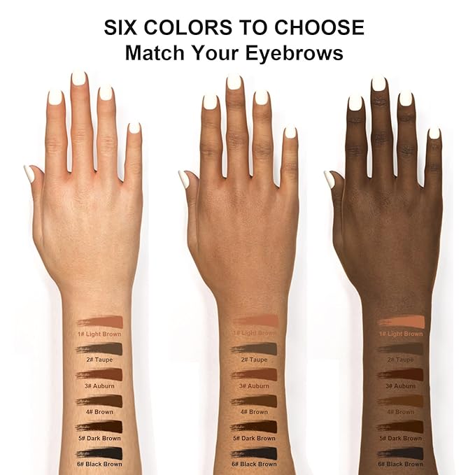 TurritopsisD Define & Fill Brow Pencil (2-Pack Black Brown) Eyebrow Pencil Pro Waterproof Smudge-proof Fine-Tip Very-thin Pen Built-in Spoolie Brush