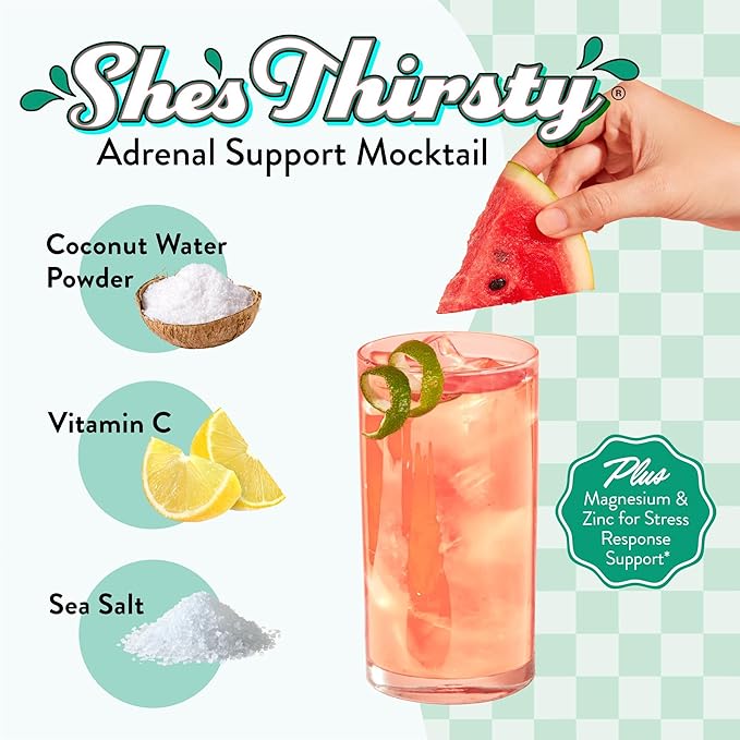 Legendairy Milk She’s Thirsty – Watermelon, Hydration Packets | Cortisol Supplement for Stress Relief & Adrenal Support | Coconut Water Electrolytes Powder, No Sugar Added 18 ct