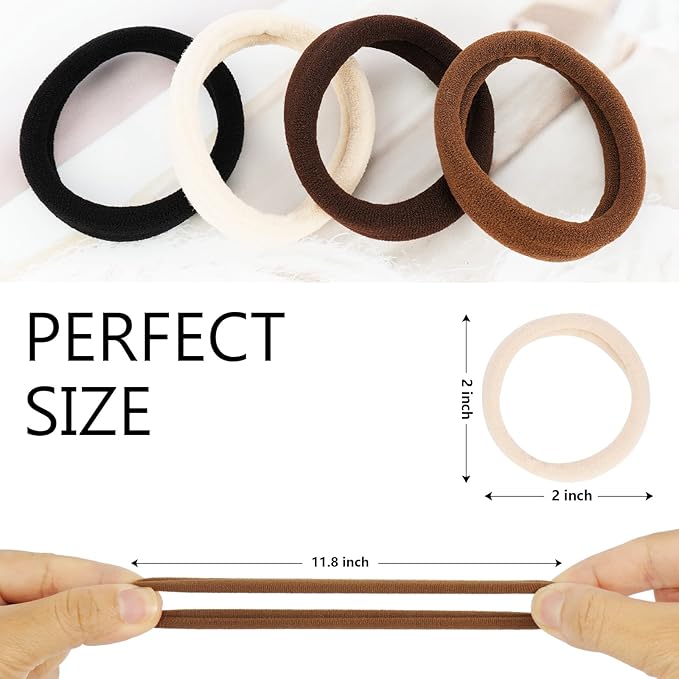 Hair Ties for Women, 120 Pack Colorful Elastic Hair Bands, 2 Inch Seamless No-Damage Hair Elastics (colorful-120)