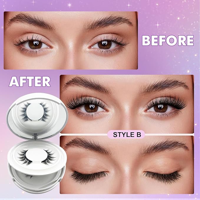 Magnetic Eyelashes with Applicator, Magnetic Eyelashes Natural Look,Reusable Magnet Lashes No Glue Needed Soft Lashes Kit(Natural)
