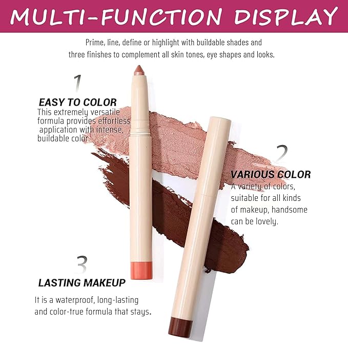 Eyeshadow Makeup, Waterproof Hypoallergenic Long Lasting Eye Liner, Highlighter Matte Cream Eye Shadow Stick, Glitter Primer Palette Shimmer Eyeliner Pen, Grass Green