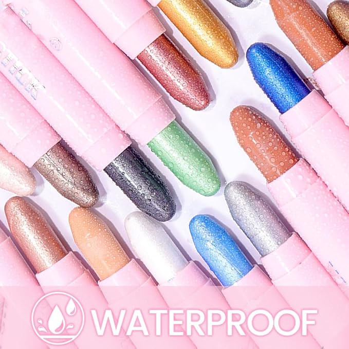 Kaely 2in1 Cream Eye Shadow Brightener Sticks for Eyes, Pencil Eyeshadow Applicator Stick Waterproof Pigmented, Eye Shadow Palette Highlighter Makeup, sombras para ojos, 31 Midnight Blue Shimmer