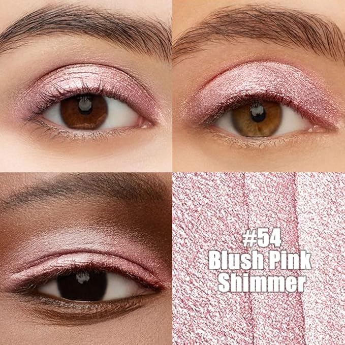 Kaely Cream Eye Shadow Sticks, Blush Pink Shimmer Eyeliner Pencil Eyeshadow Palette Makeup, Eye Highlighter Brightener Stick for Older Women Waterproof Pigmented, sombras para ojos, New-54