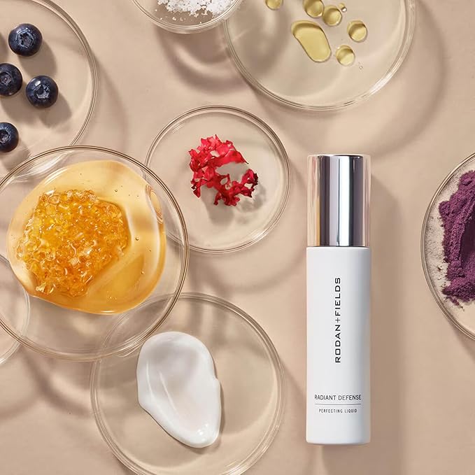 Rodan and Fields Radiant Defense Perfecting Liquid SPF 30 - Golden| 50 mL | 4-in-1 Makeup & Skin Care Beauty Solution | Sunscreen | Face Moisturizer | Light Skincare Foundation | Sunscreen for Face