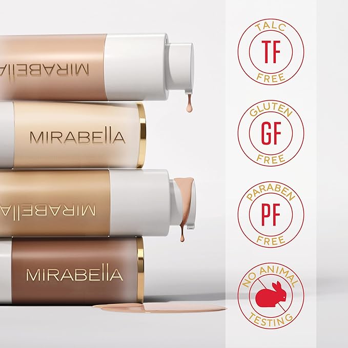 MIRABELLA - Invincible for All HD Liquid Foundation, Moisturizing Face Products for All Skin Types, Full-Coverage Lightweight Foundation Makeup, Moisturizing & Hydrating Beauty Care, Tan T170