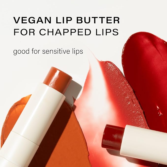 Melixir Vegan Lip Butter (12 Colors), Hydrating Tinted Lip Balm Stick, Bee-Free, Petrolatum-Free, Plant-Based, Moisturizes Dry & Chapped Lips With Shea Butter, Sheer, Natural Finish - #05 Dewy Rose