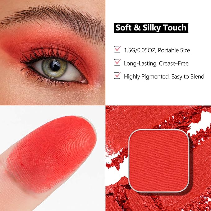 3-Color Eyeshadow Combo Pack – Christmas Red Green Glimmer Bright Yellow, Matte & Shimmer Neutral Shades,Powder, Highly Pigmented, Refills Pans for Custom Magnetic Palette