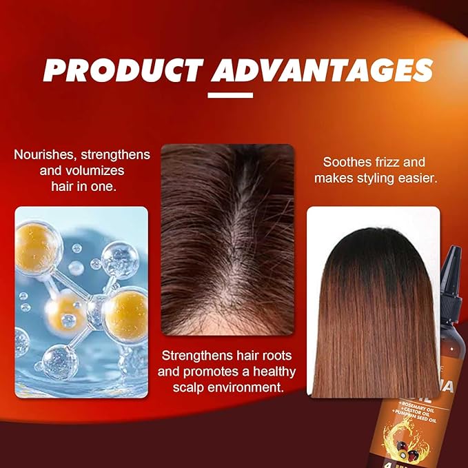 Organic Batana Oil for Hair Growth 4-in-1 Batana From Honduras with Rosemary,Pumpkin Seed,Castor Oil Deep nourishment,Strengthen Hair Roots Make Smooth&Shiny For Damaged Hair,Dry & Frizzy Repair 120mL