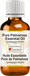 Greenwood Essential Pure Palmarosa Essential Oil (Cymbopogon martinii) Steam Distilled 5ml (0.16 oz)