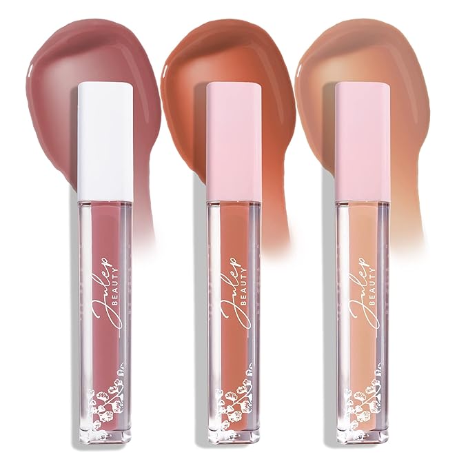 Julep So Plush Hydrating Lip Gloss Trio - High-Shine Hydrating Lightweight Lip Color - Non-Sticky Formula - Vitamin E Soothes and Repairs Lips