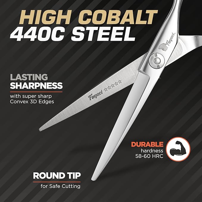 Fagaci Hair Thinning Scissors 6" with 440C Steel, Ultra Sharp & Superior Cuts Texturizing Shears, Extreme Durability Texturizing Scissors, Barber Thinning Shears, Hair Cutting for Women & Men