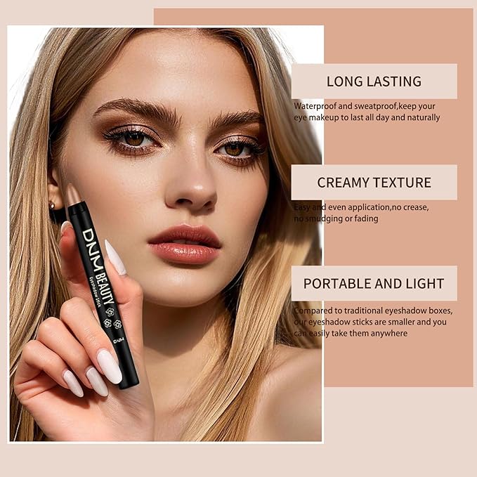 Colorful Shimmery Eye Shadow Stick Glittering Eye Shadow Sticks Set with Retractable and Waterproof Eyeshadow Pencil for Long-Lasting Makeup Eyeshadow (16 Pcs)