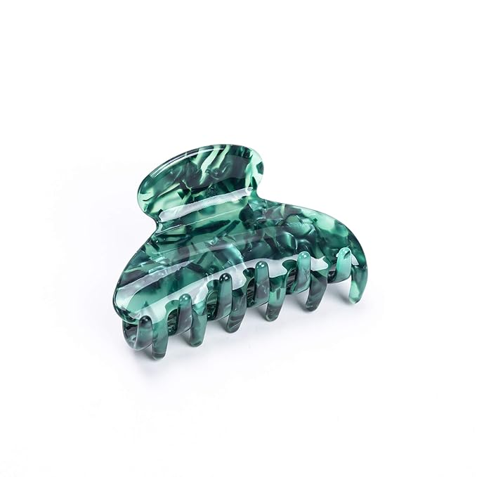 Handmade Celluloid Acetate French Design Barrettes Tortoise Shell Claws Hair Claw Luxury Fashion Accessories Hair Clip for Women (Forest)