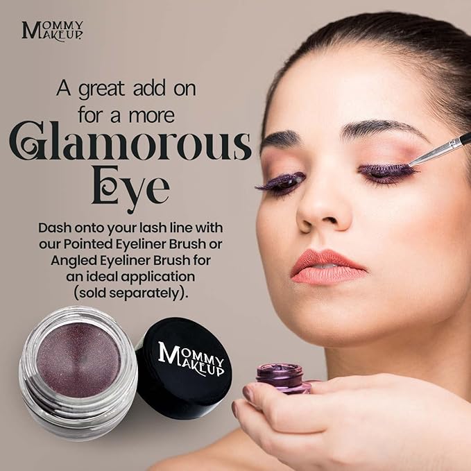 Mommy Makeup Waterproof Stay Put Gel Eyeliner Pot with Micropigments - Smudge-Proof, Long Lasting, Highly Pigmented Cream Eye Liner, 0.14 oz (Black Orchid)