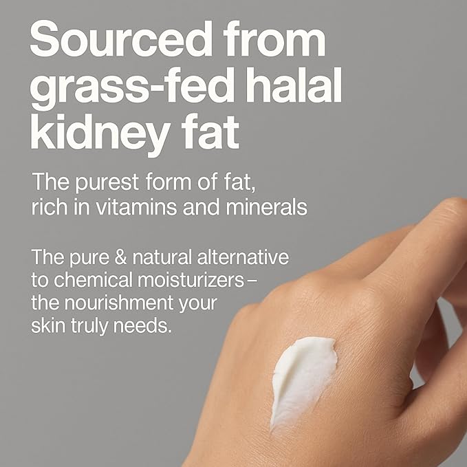 JUST Tallow - No Added Ingredient - 70 g Halal Grass Fed Beef Tallow For Skin - Organic Beef Tallow Moisturizer – Beef Tallow Face Moisturizer & Beef Tallow Balm For Face – Unscented