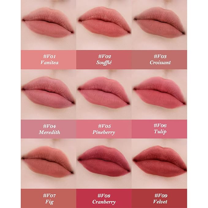 Flower Knows Strawberry Cupid Cake Lip Cream,Velvety-Smooth Matte Liquid Lipstick,Hydrating,Smudge-proof & Stain-Free Lip Stain(V09 Velvet,0.17 Fl Oz)