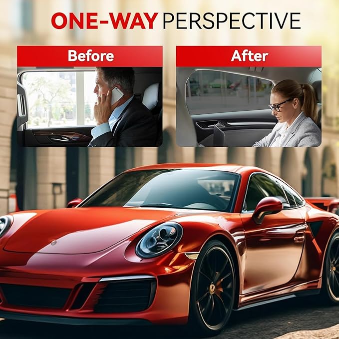 15% Window Tint Car with 15 Percent VLT 36 in x 25 Ft Privacy Ceramic Window Tint for Car Blocks UV IR Rays, Heat & Glare - Scratch Resistance-Black