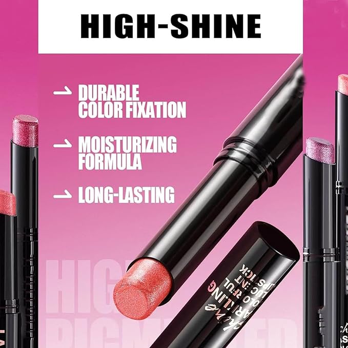 Purple Lipstick For Women Matte Nude Glitter Highly Pigmented Moisturizing Lip stick Hypoallergenic Waterproof Long Lasting Lipsticks Quick Makeup Lightweight Portable # 03