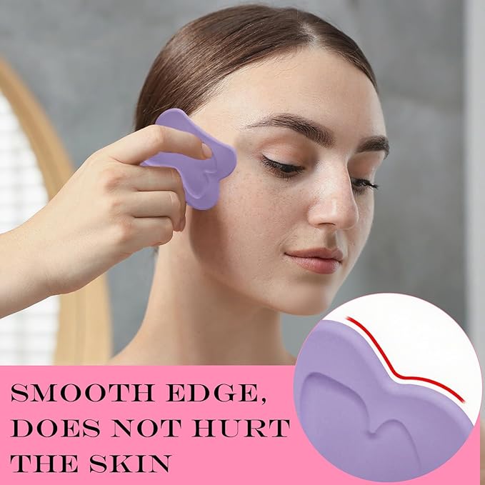 Silicone Facial Body Brush - Lymphatic Drainage Massager for Face, Neck Lifting, Gua Sha Beauty Tool to Shape & Radiant Skin (Blue)
