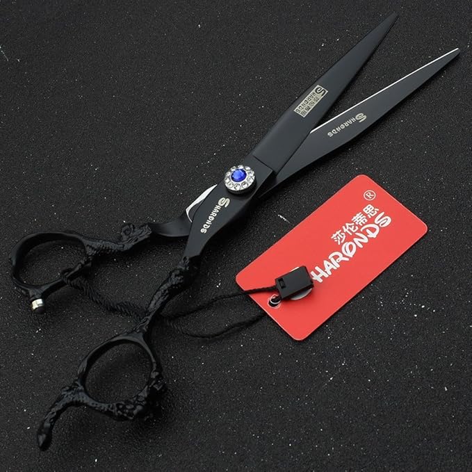 6/7/8/9-inch professional hair clipper set, stainless steel sharp hair clippers, hairdresser specific scissor(7-inch flat shear)