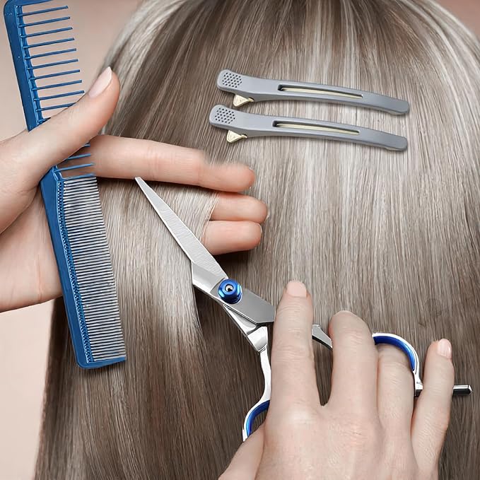 MEUUT Hair Cutting Scissors Set 6.5 Inch - Sharp Barber Haircut Scissors with Styling Comb & No-Snag Clips for Professional and Home Haircuts, Japanese Steel Blades