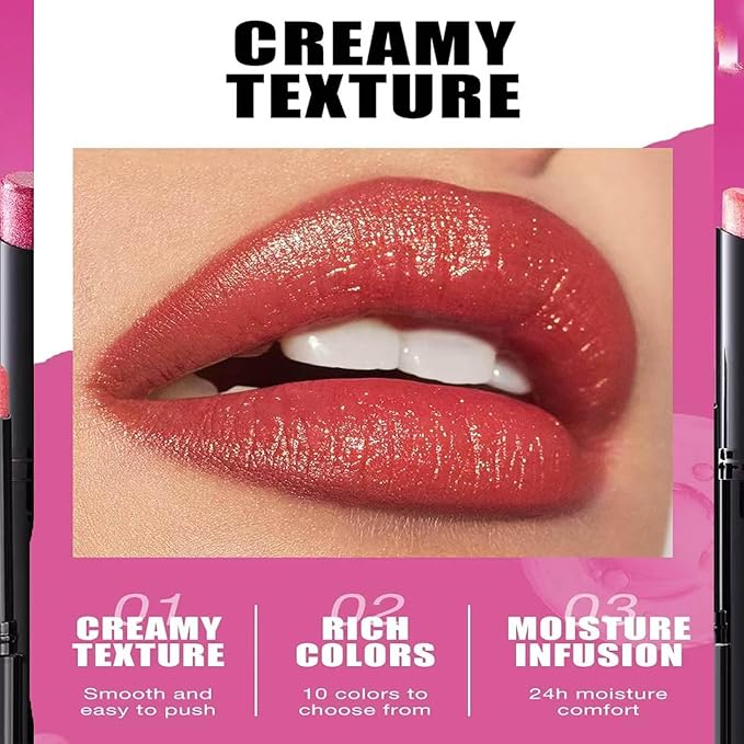 Purple Red Lipstick For Women Matte Nude Glitter Highly Pigmented Moisturizing Lip stick Hypoallergenic Waterproof Long Lasting Lipsticks Quick Makeup Lightweight Portable # 07