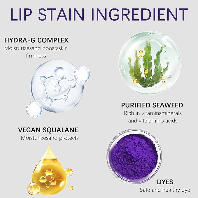 QueenDiary lip stain peel off lip gloss all day long lasting Waterproof and Transferproof lip tint - matte finish peel off lip liner (04#Steady)